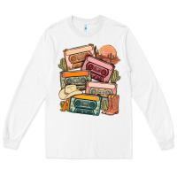 White customized country cassette tapes Long Sleeve Tee - MaliasSmallBusiness