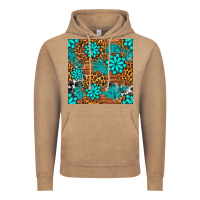 Vintage Coffee leopard gemstone seamless pattern Vintage Hoodie - BundleAndBundleShop