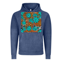 Vintage Denim leopard gemstone seamless pattern Vintage Hoodie - BundleAndBundleShop