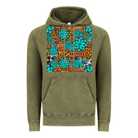 Vintage Olive leopard gemstone seamless pattern Vintage Hoodie - BundleAndBundleShop