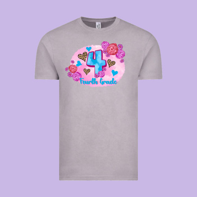 Back To School Flowers Fourth Grade 3200x2400 Vintage Tee Designed By Adodesignshop