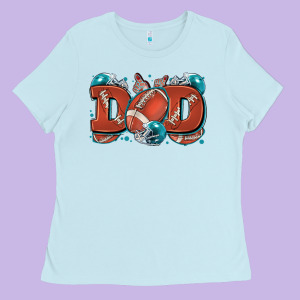 Dad American Football Ladies Tee Designed By Zillion Design Studio