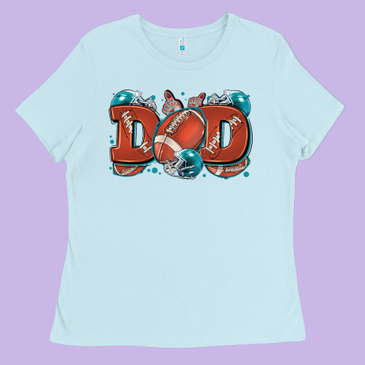 Dad American Football Ladies Tee Designed By Zillion Design Studio