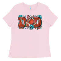 Bubblegum Pink dad American football Ladies Tee - Zillion Design Studio