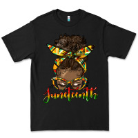 Black juneteenth black woman messy bun Premium Tee - HRA Design Shop