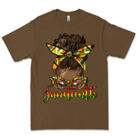 Cacao juneteenth black woman messy bun Premium Tee - HRA Design Shop