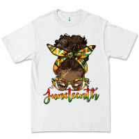 White juneteenth black woman messy bun Premium Tee - HRA Design Shop