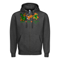 Charcoal Heather Peace Love St.Patrick's Day Zipper Hoodie - BundleAndBundleShop