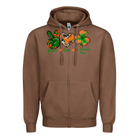Chestnut Peace Love St.Patrick's Day Zipper Hoodie - BundleAndBundleShop