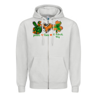 Peace Love St.patrick's Day Zipper Hoodie | Teevron