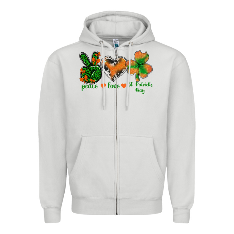 Peace Love St.patrick's Day Zipper Hoodie by BundleAndBundleShop | Teevron