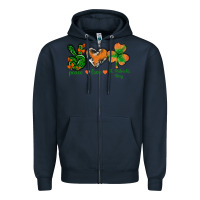 Navy Peace Love St.Patrick's Day Zipper Hoodie - BundleAndBundleShop