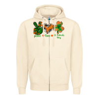 Sandshell Peace Love St.Patrick's Day Zipper Hoodie - BundleAndBundleShop