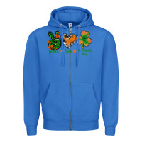 True Royal Peace Love St.Patrick's Day Zipper Hoodie - BundleAndBundleShop