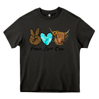 Asphalt peace love cow Heavy Core Tee - RanaPortraitStore