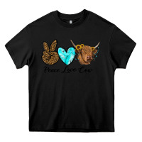 Black peace love cow Heavy Core Tee - RanaPortraitStore