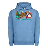 Pigment Pebble Blue peace love phlebotomy Urban Hoodie - OliviaCreatesArt