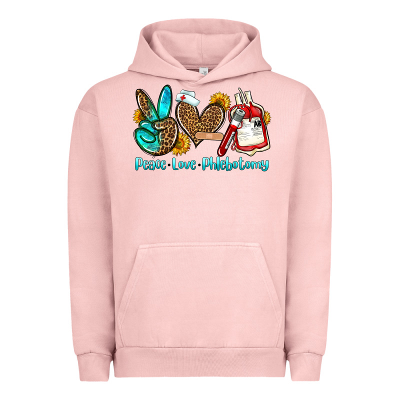 Peace Love Phlebotomy Urban Hoodie by OliviaCreatesArt | Teevron