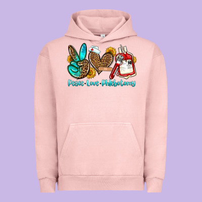 Peace Love Phlebotomy Urban Hoodie Designed By Oliviacreatesart