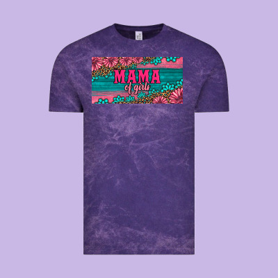 Pink Roses Mama Of Girls License Plate Vintage Tee Designed By Artiststas