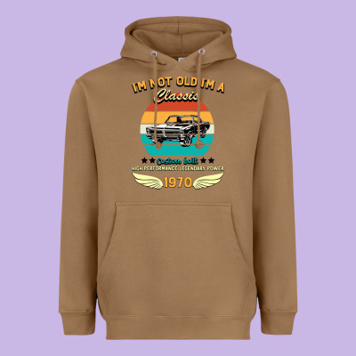 Vintage 50th Birthday I'm Not Old I'm A Classic Born In 1970 Heavyweight Hoodie Designed By Bettercallsaul