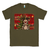 Army Green reindeer trees background Classic Tee - AdoDesignShop