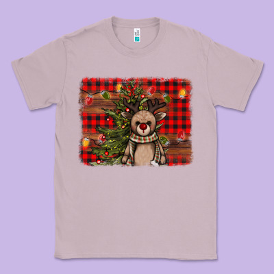 Reindeer Trees Background Classic Tee Designed By Adodesignshop