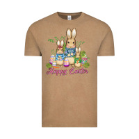 Vintage Coffee easter bunny family wıth carrots and eggs Vintage Tee - AdoDesignShop