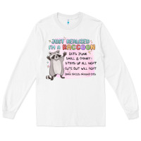 White just realized im a raccoon Long Sleeve Tee - MaliasSmallBusiness