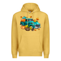 Antique Gold Fall Farm Truck Premium Hoodie - texasbilliewilder