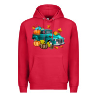 Cardinal Fall Farm Truck Premium Hoodie - texasbilliewilder