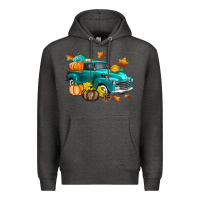 Charcoal Heather Fall Farm Truck Premium Hoodie - texasbilliewilder