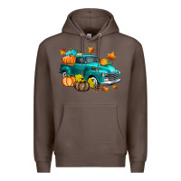 Coffee Fall Farm Truck Premium Hoodie - texasbilliewilder