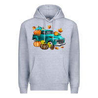 Heather Grey Fall Farm Truck Premium Hoodie - texasbilliewilder
