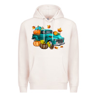 Pale Pink Fall Farm Truck Premium Hoodie - texasbilliewilder