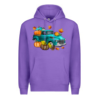 Purple Fall Farm Truck Premium Hoodie - texasbilliewilder