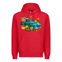 Red Fall Farm Truck Premium Hoodie - texasbilliewilder