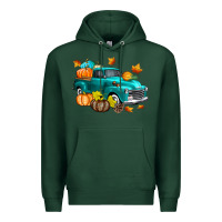 Sports Green Fall Farm Truck Premium Hoodie - texasbilliewilder