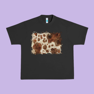Cowhide Background Urban Heavy Tee Designed By Barkaloodesign