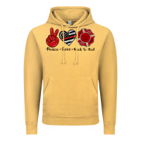 Vintage Mustard peace love back to red Vintage Hoodie - Artiststas