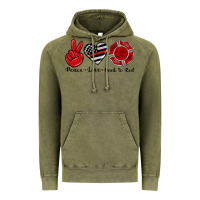 Vintage Olive peace love back to red Vintage Hoodie - Artiststas