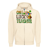 Sandshell One Lucky Teacher St. Patricks Zipper Hoodie - BundleAndBundleShop