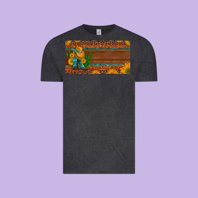 Custom Cowboy Boots Sunflowers And Cactus License Plate Vintage Tee Designed By Artiststas