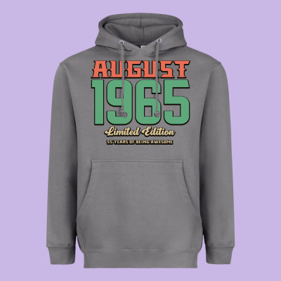 August 1965 Limited Edition 55 Years Of Being Awesome Heavyweight Hoodie Designed By Bettercallsaul