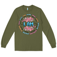 Army Green i am inspiration Long Sleeve Tee - MaliasSmallBusiness