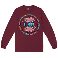 Burgundy i am inspiration Long Sleeve Tee - MaliasSmallBusiness