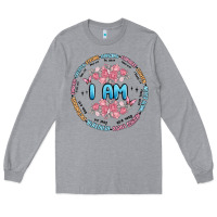 Heather Grey i am inspiration Long Sleeve Tee - MaliasSmallBusiness