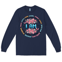 Navy i am inspiration Long Sleeve Tee - MaliasSmallBusiness
