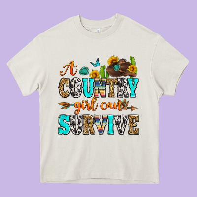 A Country Girl Can Survive Heavy Core Tee Designed By Zillion Design Studio