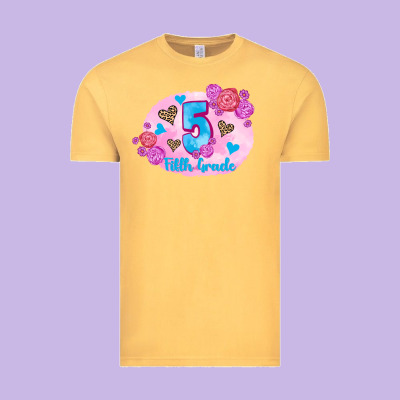 Back To School Flowers Fifth Grade 3200x2400 Vintage Tee Designed By Adodesignshop